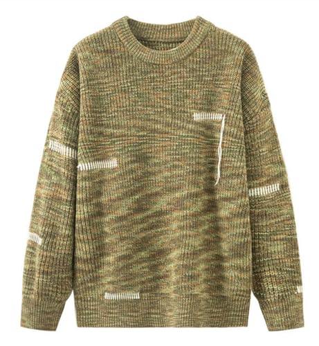 Pull col rond homme contre le froid hivernal tricot ample tendance