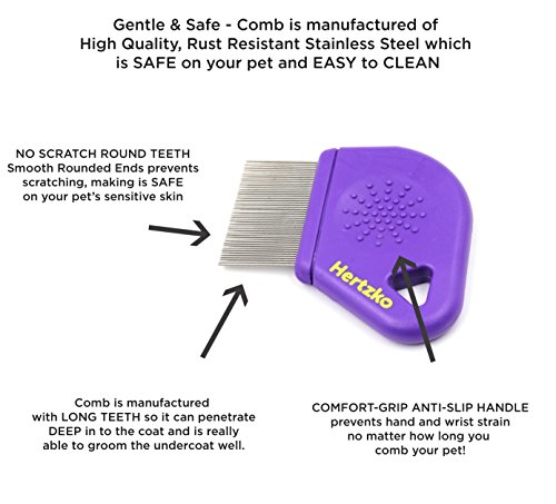 Long Teeth Comb by Hertzko - Closely Spaced Metal Pin for Your Pet’s Coat - 25mm Long Metal Teeth are Great for Long… - Image 5