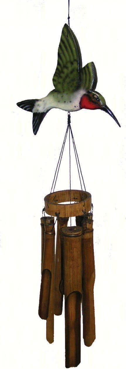 Cohasset Glossy Finish Humming Bird Bamboo Wind Chime