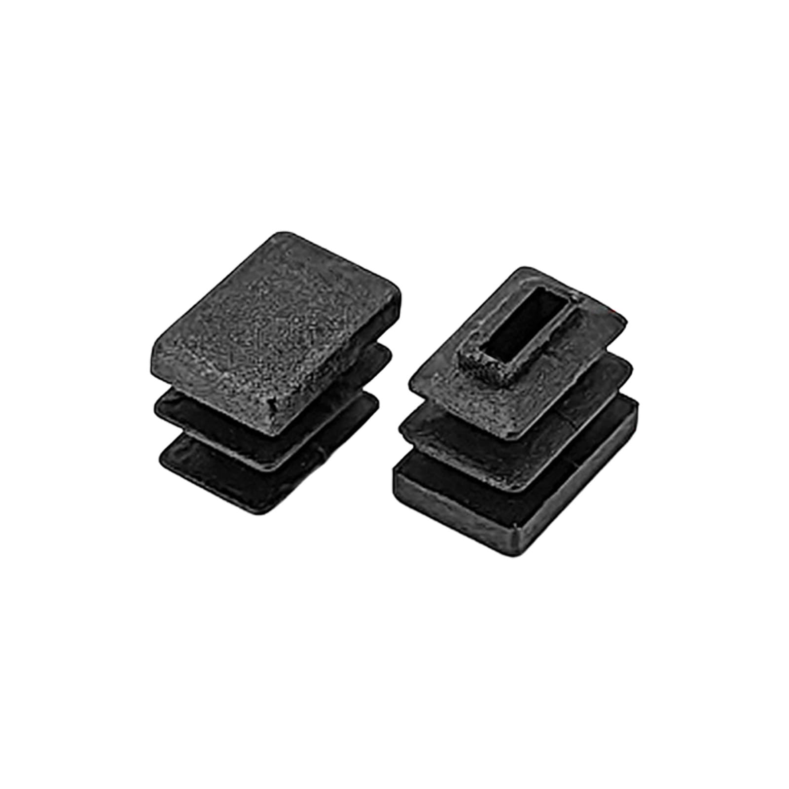 12Pcs Black Rectangle Blanking End Caps Tubing End Cap Insert Blanking Stopper Pipe Tube Cap