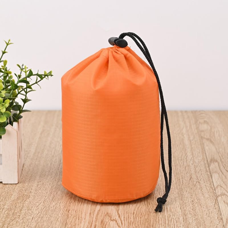 Waterproof Oxford Cloth Closure Packaging Bag Drawstring Bag,Orange(Diameter 5.12IN, height 9.85IN)