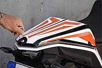 Vista 2 de Funda de asiento con caja de almacenamiento para KTM 390 Adventure 2020-2023 (blanconaranja)