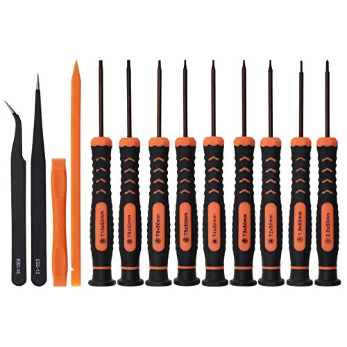 13 Stück Reparatur-Schraubendreher Sicherheit Torx T2 T3 T4 T5 T6H T8H T10H 1.5 2.0 Schraubendreher S2 Stahl kompatibel für Xbox One Xbox 360 PS3 PS4