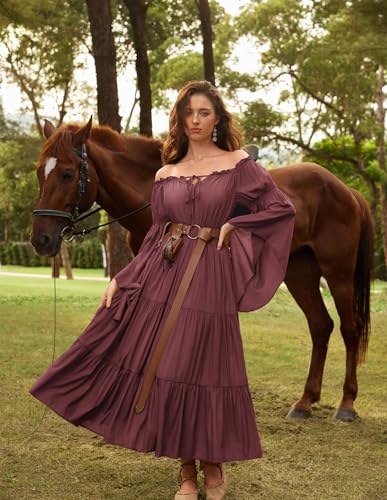 Disfraz Renacentista Mujer Vestido Maxi Vino miniatura 2