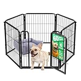 fxw Homeplus Hundelaufstall, Stabile 60cm 6 Drahtpaneele Welpengitter Hund für Welpen und Kleine Hunde, Schwarz│Patentiert