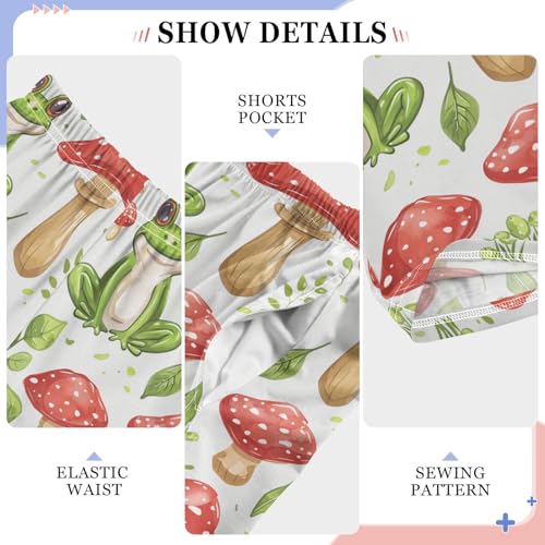 Frog Mushroom Leaf Boys Long Pants Soft Trousers Elastic Waist Kids Lounge Bottoms with Pockets S-XL4