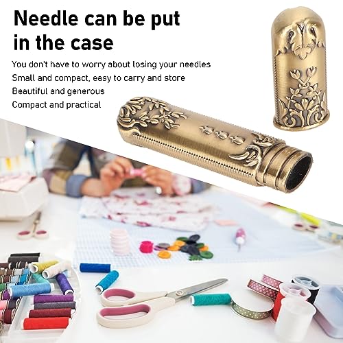 Image of Vintage Needle Case Needle Storage Sewing Needles Holder Stylish Embroidery Needle Storage Case for Hand Sewing Needle(Bronze)