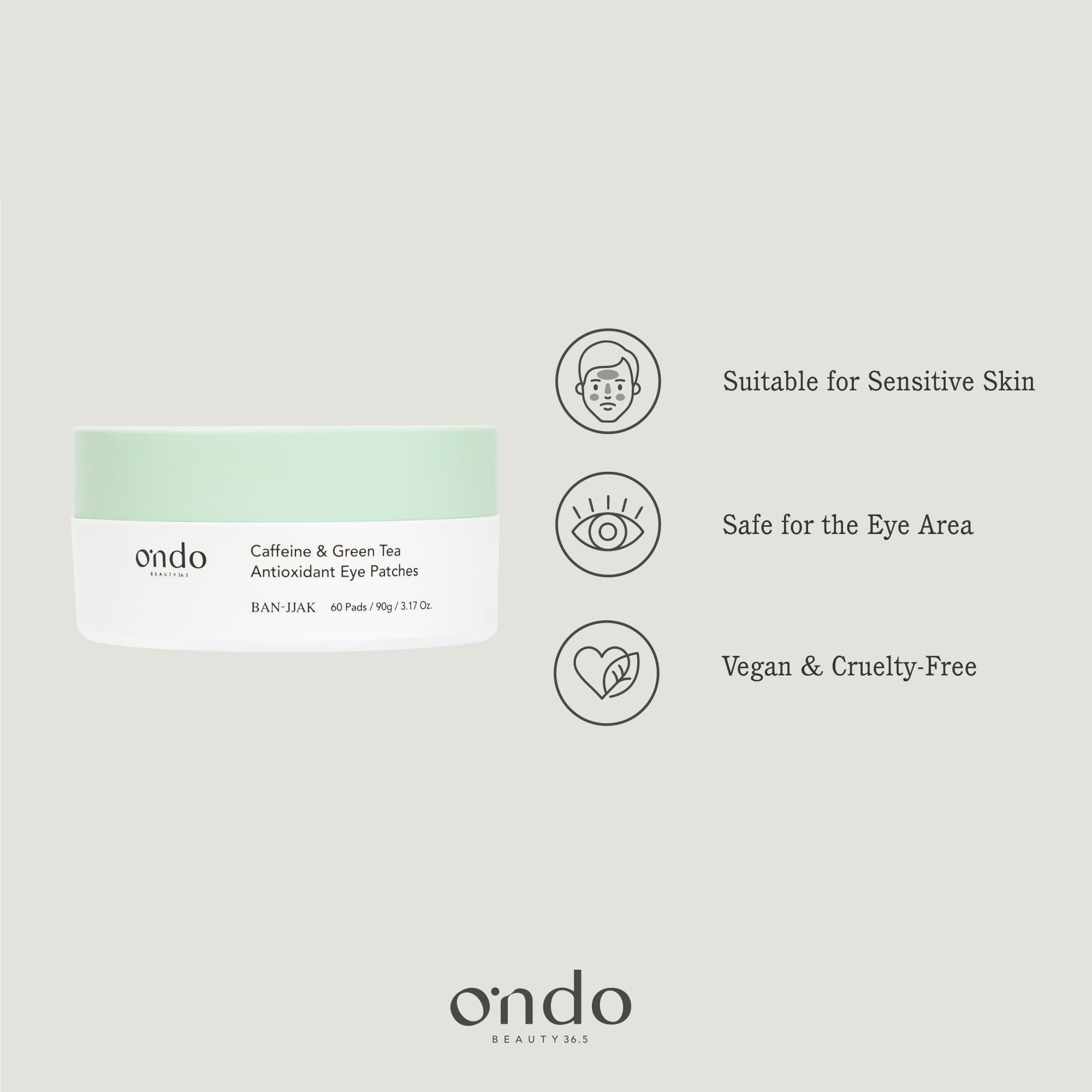 Ondo Beauty 36.5 Przeciwutleniająca opaska na oczy z kofeiną i zieloną herbatą 90 ml