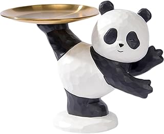 BLOOOK Rose Bear Tray Decoration, with Key Bowl, Teddy Bear Statue for Living Room, Hallway, Windowsill Figures, Decoration, Home, Modern Home Decor, Decorative Items, Gift Mother's Day for Mothers