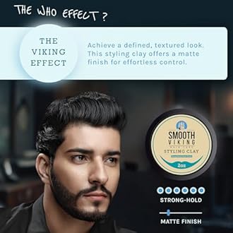 Smooth Viking Beard Care Hair Styling Clay for Men (2 Oz)