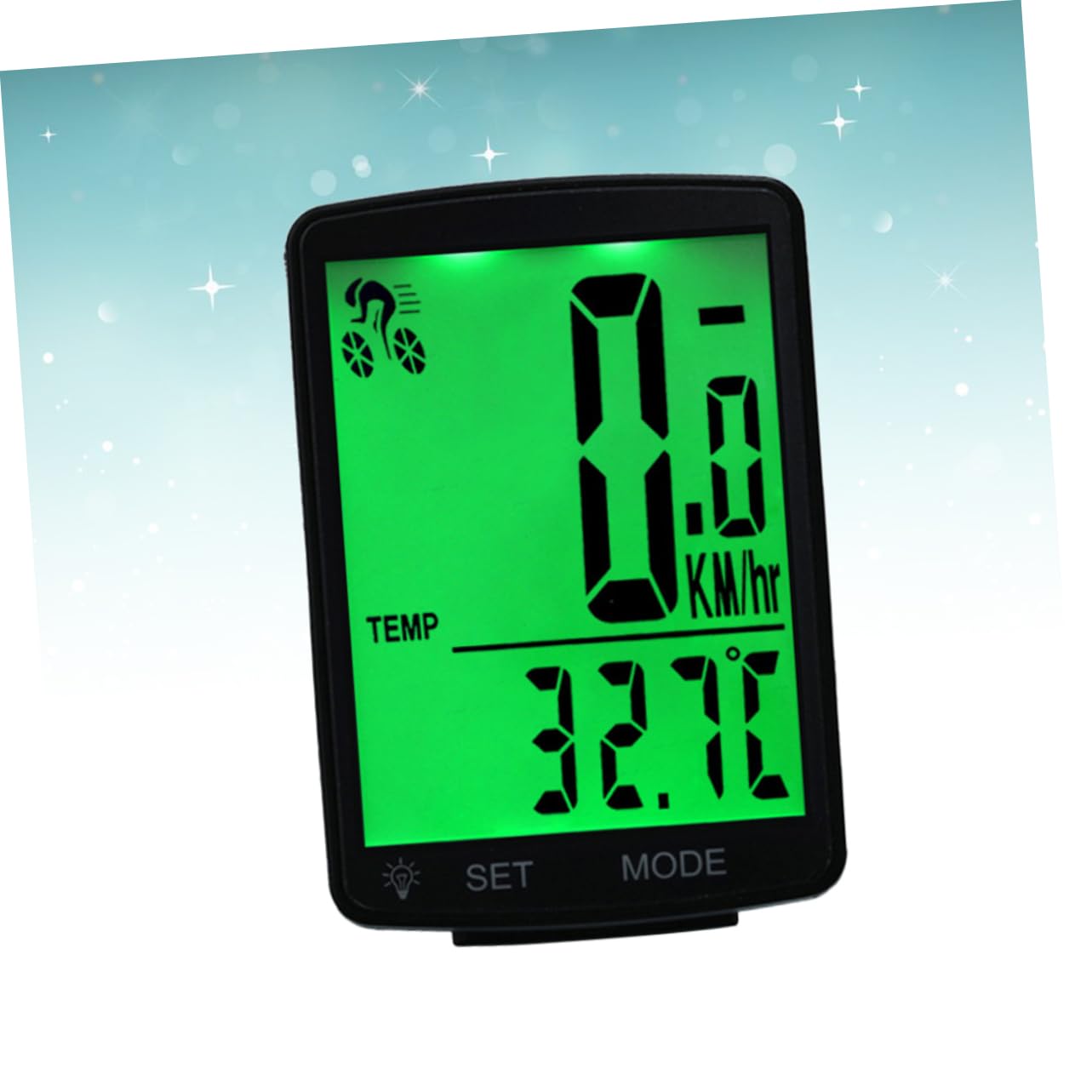 Kisangel Compteur de Vitesse de Vélo 2,8 Pouces, Écran LCD Vert