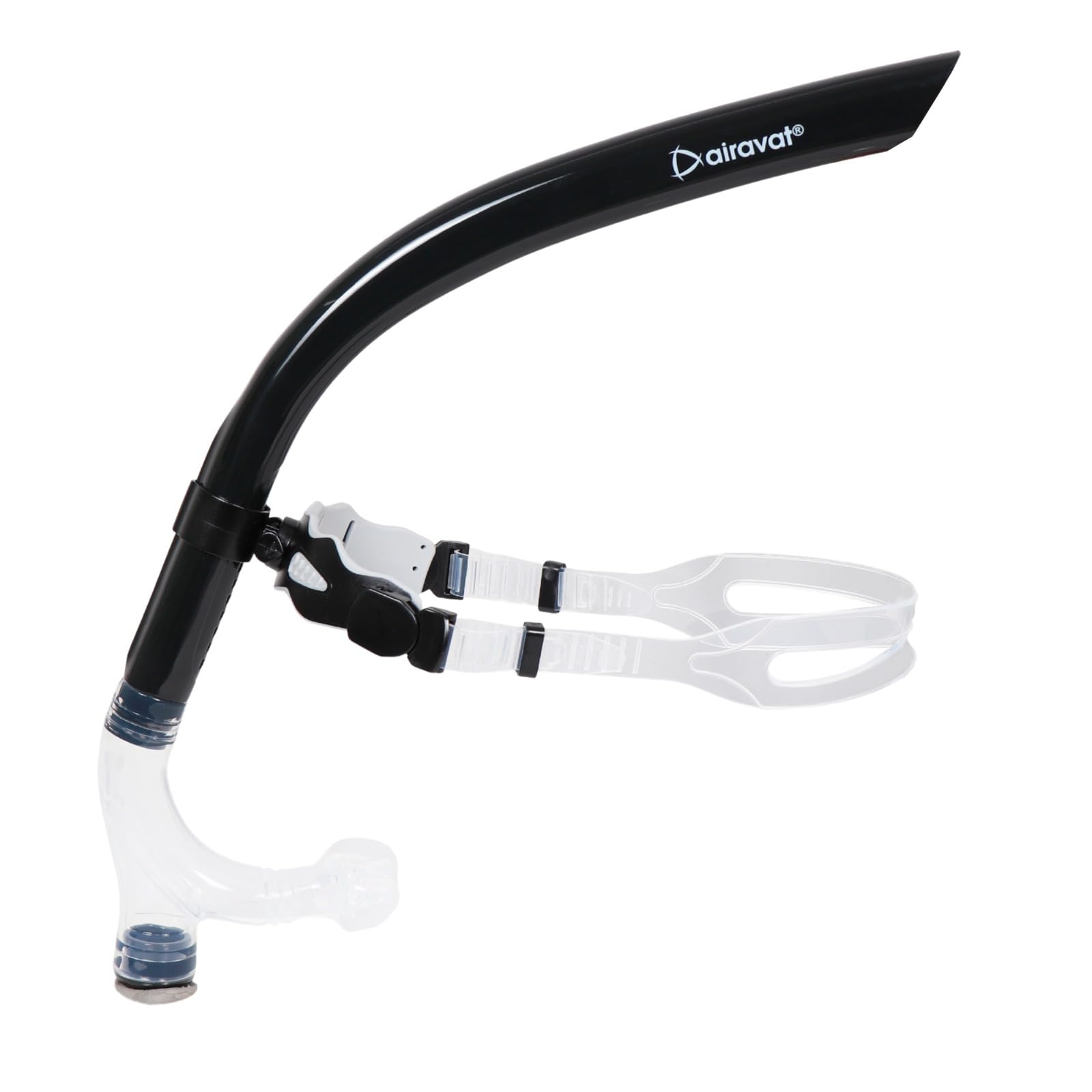 AIRAVAT Front Silicone Snorkel Tuna 1411 | Front-Mounted Swim Snorkel with Adjustable Head Bracket |for Swimming, Pool Training, Scuba Diving & Water Sports for Adults & Kids (Black) 4