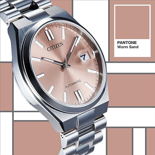 Citizen Stainless Steel Men Automatic Gents Analog Watch Pantone Warm Sand Dial - Nj0158-89Y, Silver Band - Image 4