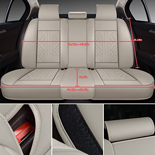 Image of GXT Bench Seat Cover, Premium Faux Leather Bench Seat Covers for Trucks - Universal Fit for Most Sedans SUV Pick-up Truck, Durable for Long Lasting Protection(Khaki)