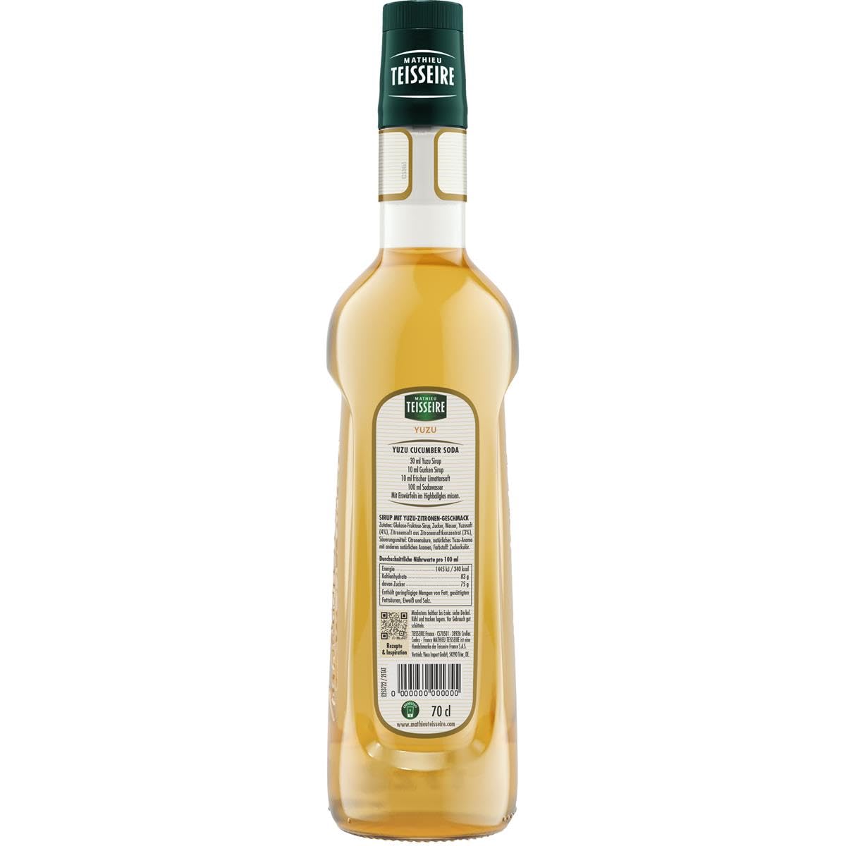 Mathieu Teisseire Getränke-Sirup Yuzu 0,7L - Cocktails (3er Pack)