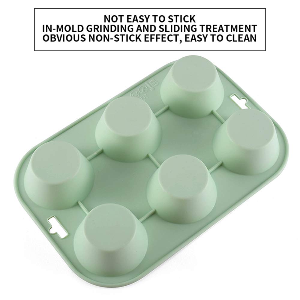Bandejas antiadherentes para hornear, juego de moldes para pasteles, moldes para pasteles pequeños, molde redondo de silicona de 6 cavidades para jabón, pastel, pan, magdalenas, pastel de queso, pan