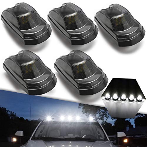 x xotic tech 5Pcs Smoked Lens Top Cab Clearance Marker Roof Running LED Lights Lamp Direct Replacement, Compatible with Ford F-250 F-350 F-450 F-550 Super Duty 2017-2024 (White 9-SMD)