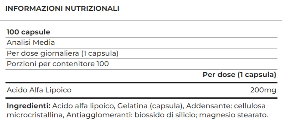 Yamamotò Alpha Lipoic Acid 100 capsule - acido alfa lipoico. Protezione stress ossidativo