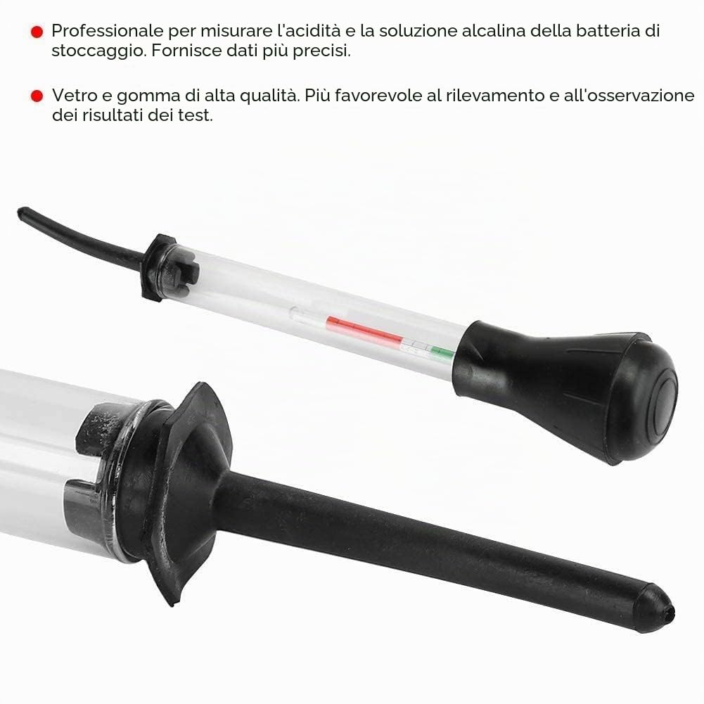Densimetro a batteria, idrometro per batteria elettrolitica per auto 8 pollici Rilevamento rapido Misuratore di densità elettroidraulico Test strumento acido Strumenti per riparazione auto