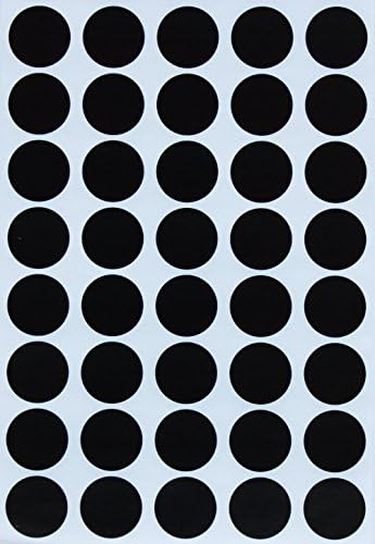 Royal Green Round Labels Colored dot Stickers 19mm 3/4 inch - Black - 600 Pack