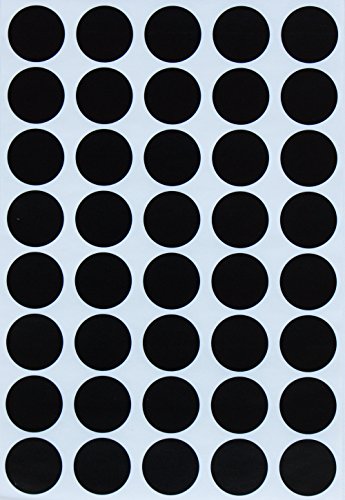 Royal Green Round Labels Colored Dot Stickers 19Mm 3/4 Inch - Black - 600 Pack #TOP3
