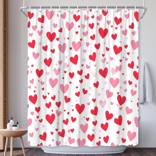 EUBTPA Valentines Shower Curtain Romantic Falling...