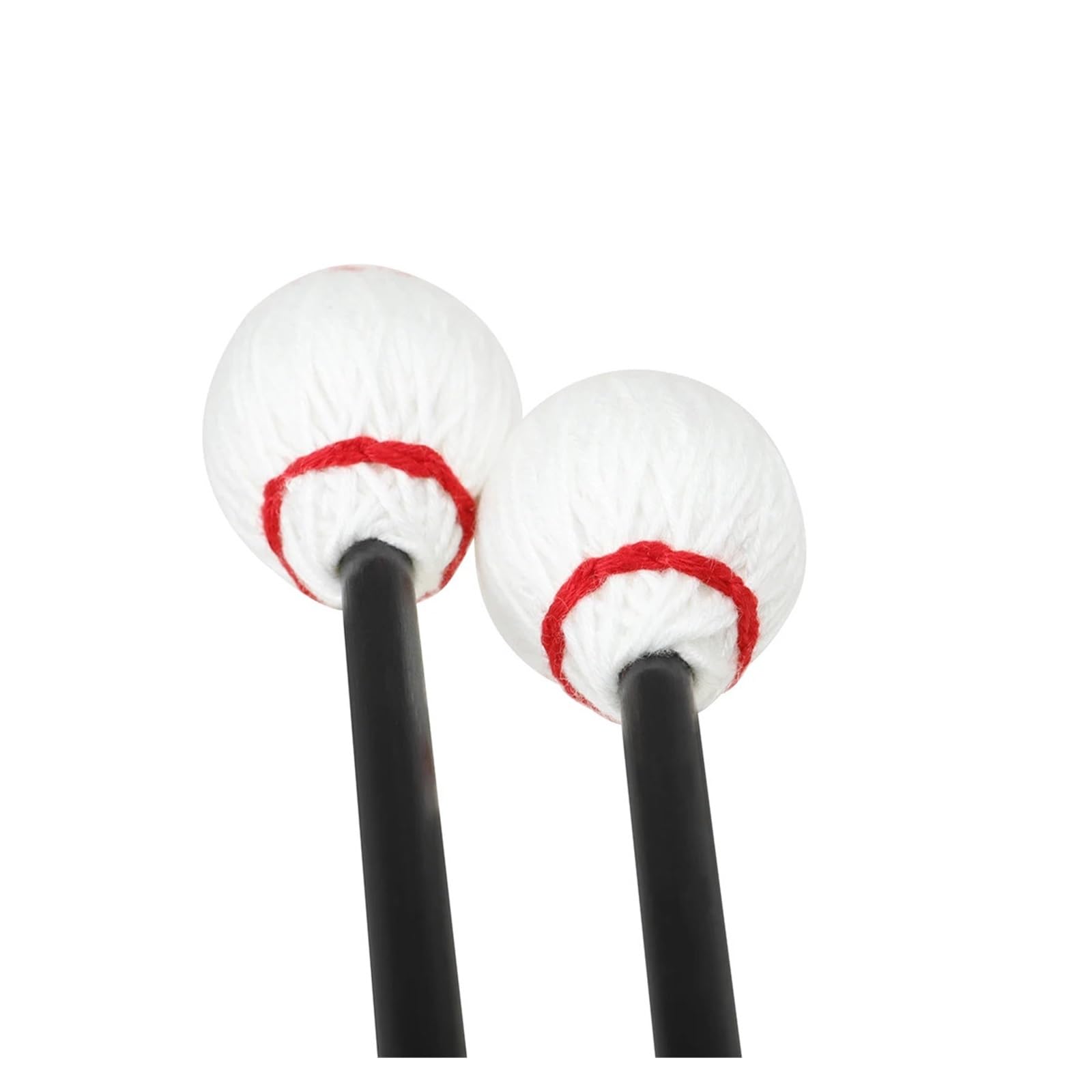 Marimba Mallets 1 par de palos Marimba con cabeza goma dura, mazos tambor, xilófono, instrumento percusión Piano, accesorios, martillo for jugar(Red)
