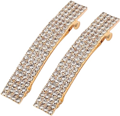 Fermaglio Per Capelli Floreale Oro Con Cristalli E Perle – 80 Mm – Accessorio Vintage Per Sposa E Damigella