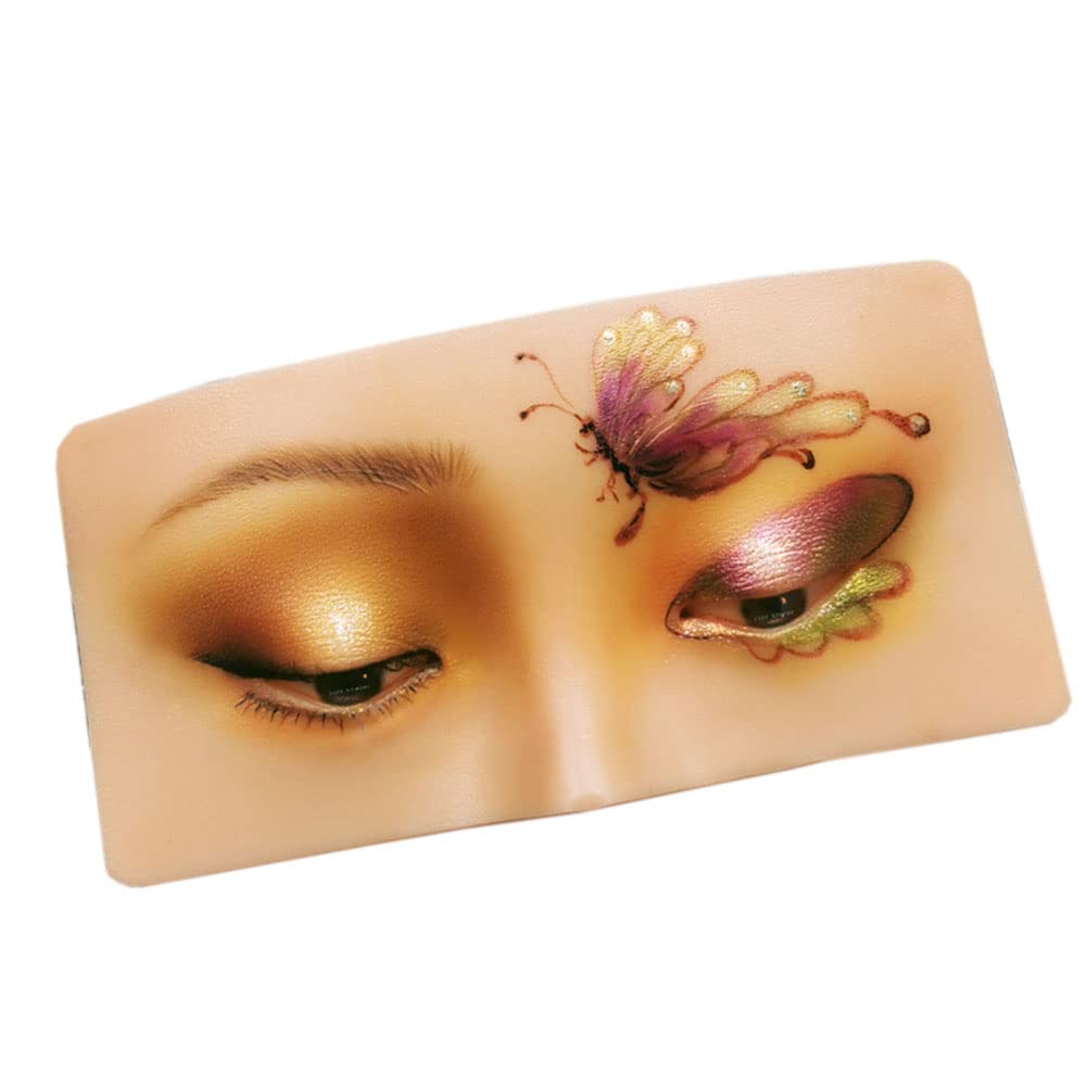 3D Make Up Practice Board ,Silicone Realistic Face Eye Lips Makeup Model Eyeshadow Eyeliner Eyebrow Lash Mappin Practice for Makeup Starter Makeup Artist (Beige)