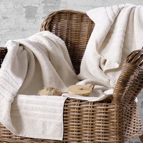 Image of Hammam Linen Jumbo Large Bath Towels 2-Pack 35 x 70 Inches Soft and Absorbent, Premium Quality 100% Cotton Towels (Sea Salt, Bath Sheet)