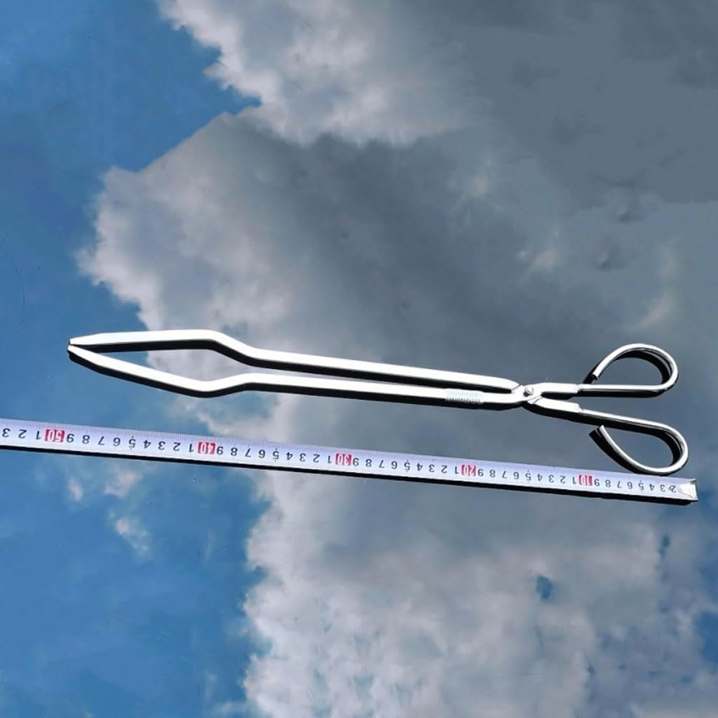 Stainless Steel Campfire Tongs, Long Fireplace Log Tongs for Barbecue, Outdoor Stove & Firewood Handling(50cm/19.6")