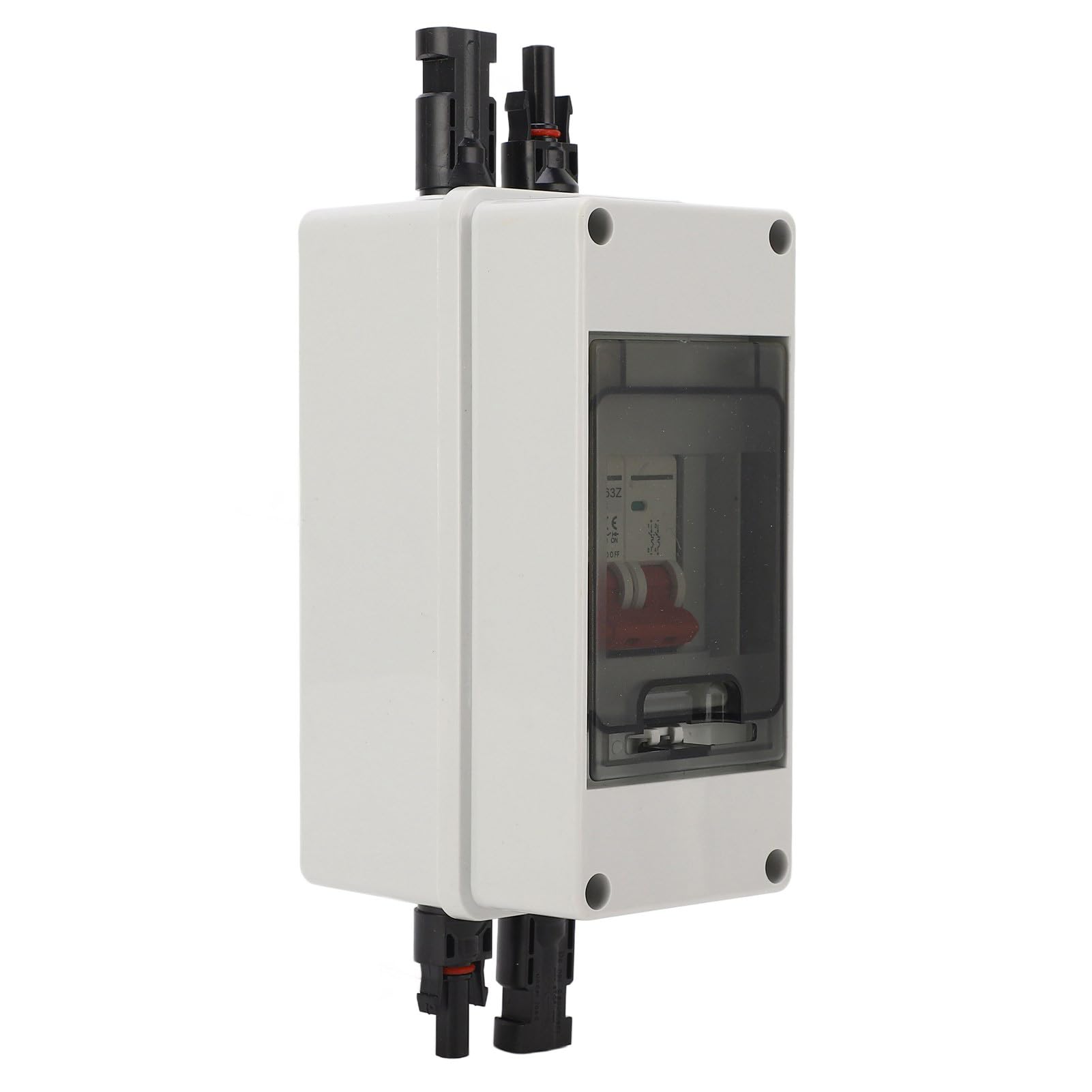 Sezionatore fotovoltaico DC 500V, sezionatore solare 16A con interruttore, scatola di distribuzione IP65, sezionatore solare DC per sistemi di generazione di energia solar (Ha pugnalato)