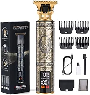 AURUZA Electric Hair Clippers Men Cordless,Hair Trimmer Men with USB Type-C Charging 1500mah,LED HD Display,Stainless Steel,Extra Long Battery Life,Professional T-Blades with Protective Cover