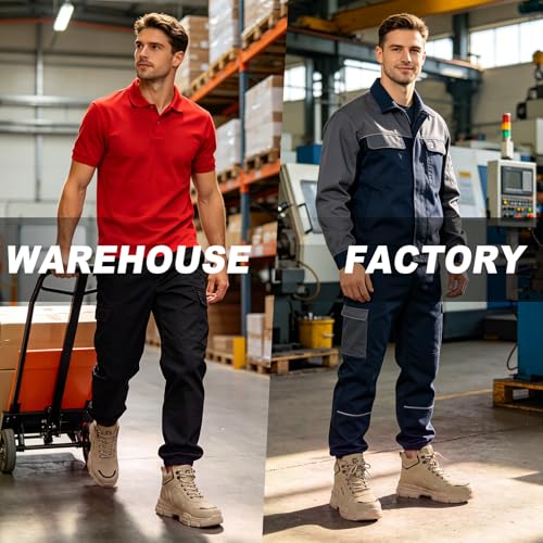 Image of Steel Toe Work Shoes for Men, Lightweight Safety Shoes with Puncture Resistant Midsole, Comfortable Protective Work Shoes for Warehouse Factory Light Construction