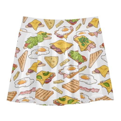 Girls Skorts High Waist Athletic Skirts with Shorts Sandwich Stretchy Teens Performance Tennis