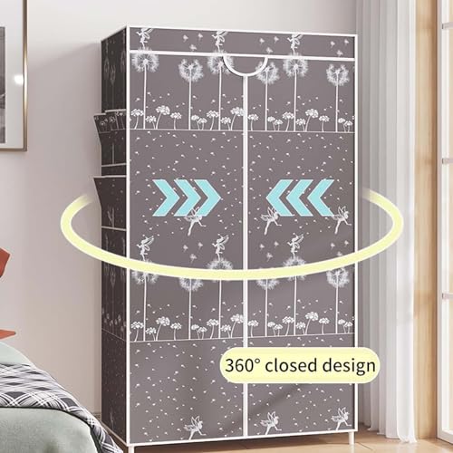 Stoff-Kleiderschrank, Segeltuch-Kleiderschrank, tragbarer Kleiderschrank, Kleideraufbewahrungsschrank, Kleideraufbewahrung, Organizer mit Kleiderstange, Stoffschrank für Kleidung, Taschen, Spielzeug