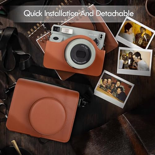 Funda protectora para cámara Fujifilm Instax Wide 400 retró marrón miniatura 4