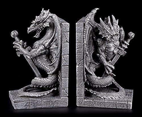 Figuren Shop GmbH Dragones Apoyalibros Set - wissenswächter - Figuras Figura DRAGÓN Decoración gótica