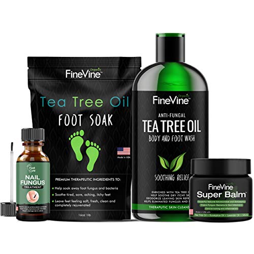 4 IN 1 FOOT CARE Treatment Kit, Made in USA, Includes Tea Tree