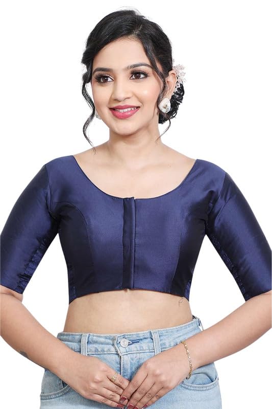 naidu hall Stretchable Saree Blouse for Women Readymade Saree Blouse Silk Blouse for Women-picture-29