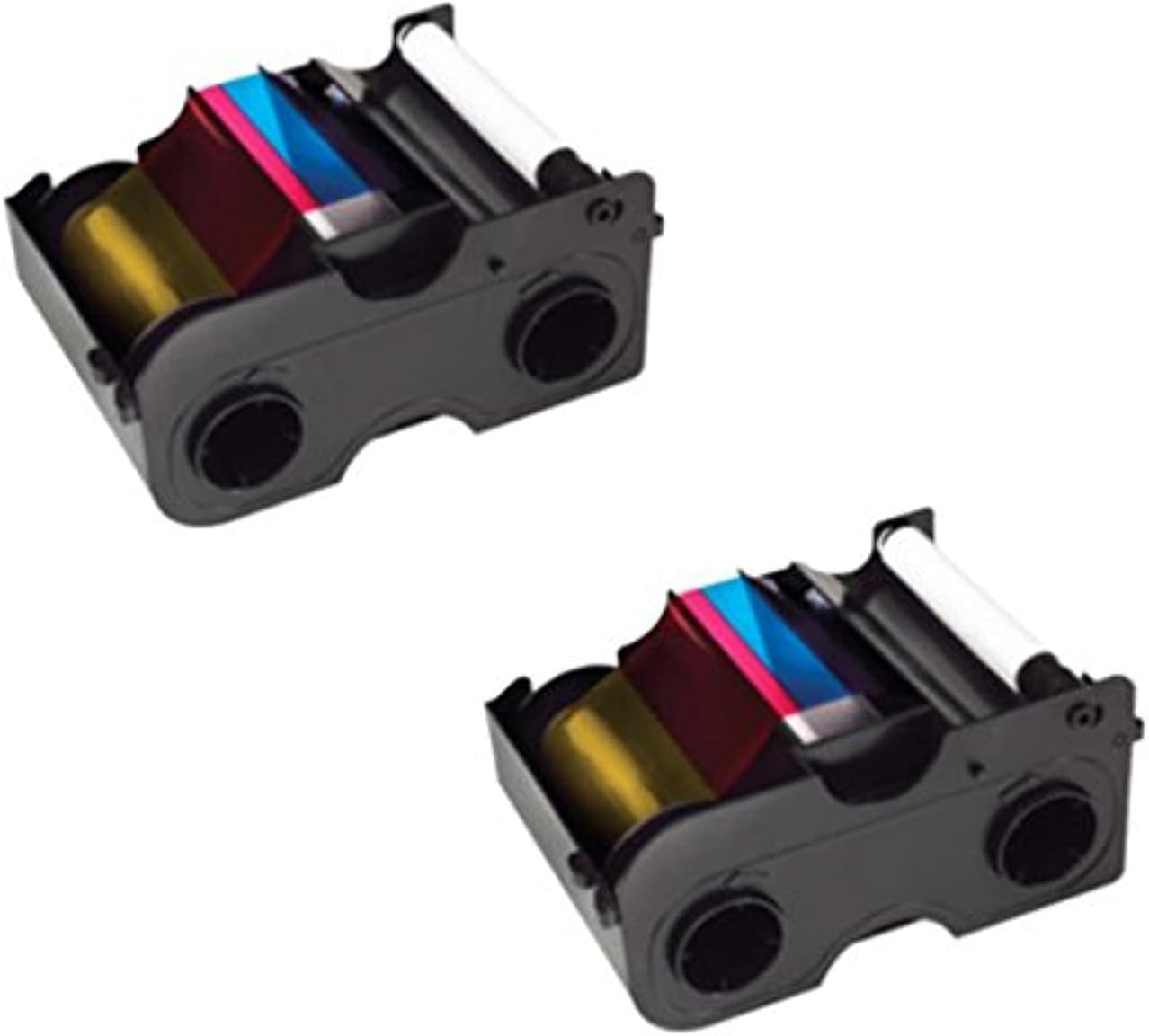 Fargo Printer YMCKO Color Ribbons for DTC1000 and DTC1250e - 2 Pack Bundle