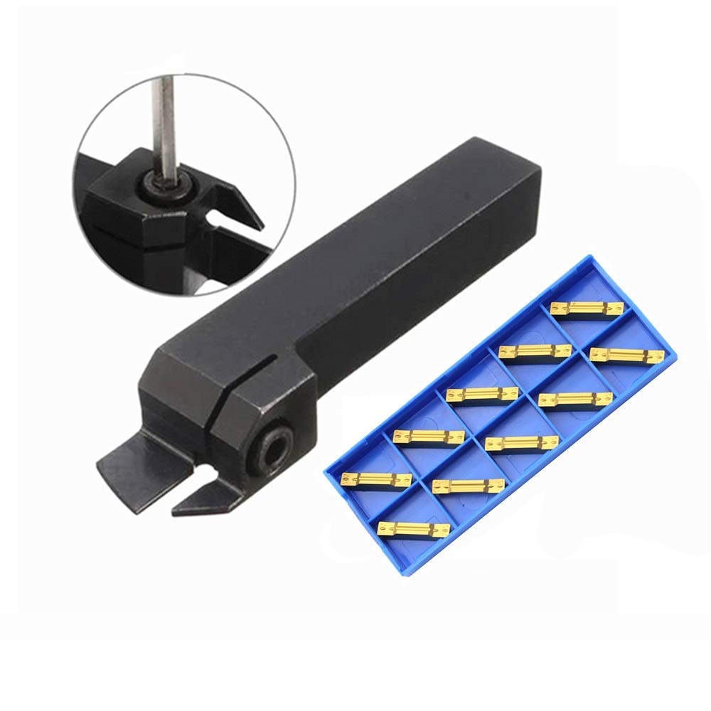 1P Carbide Insert CNC Metal Lathe Cutting Turning Tool MGEHR2525-5 Tool Holder + 10P MGMN500-M TG4025