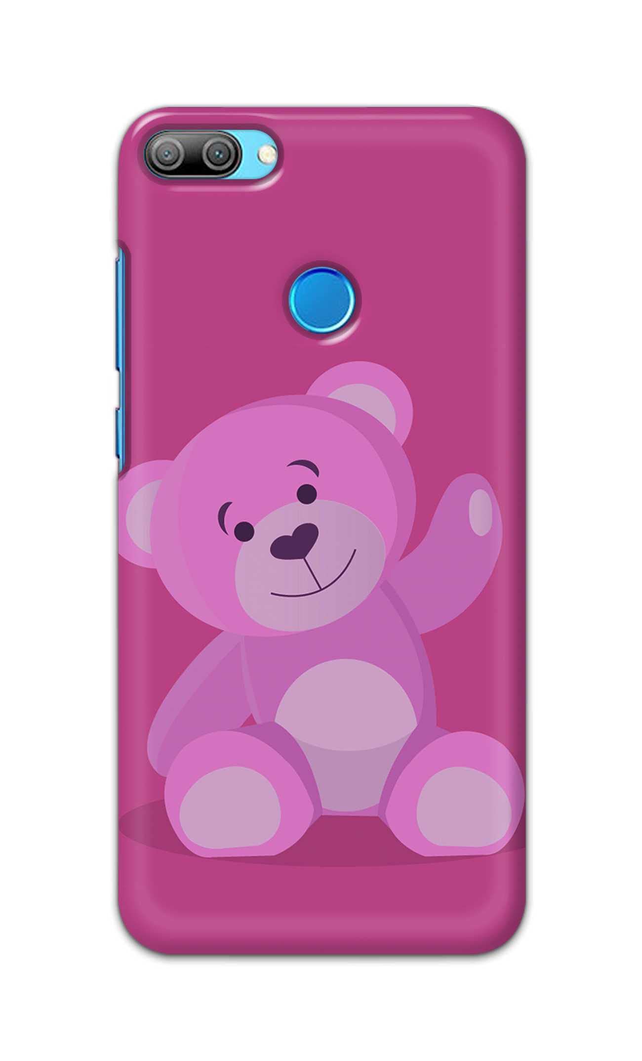 RGSVCasesTeddy Bear Waving Hand Printed Designer Hard Back Case Cover for Honor 9N -(BT) RSV2003