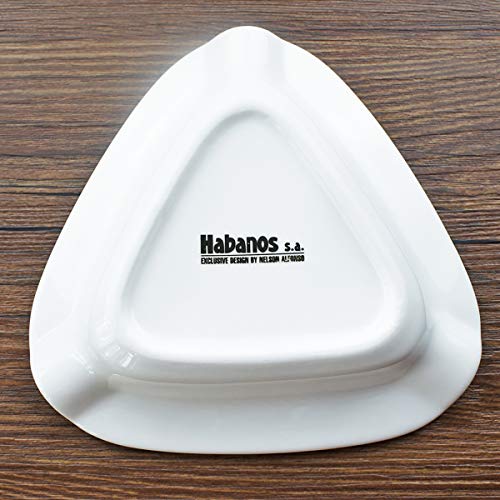 Cigar Ashtray Triangle Montecristo - Large Outdoor Cigars Ashtray for Patio/Outside/Indoor Ashtray (White)