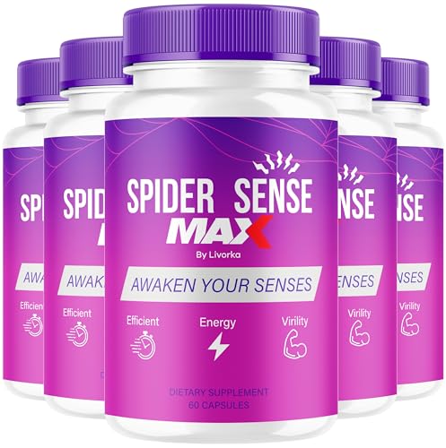 (5 Pack) Spider Sense Max Pills for Men - SpiderSense Max Capsules for Men Advanced Formula 2025, 5 Bottles for 5 Months