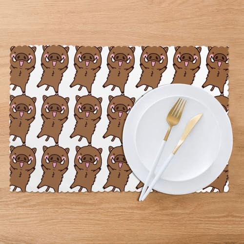 Sets de table sanglier en polyester résistant haute qualité pour grande table - 8
