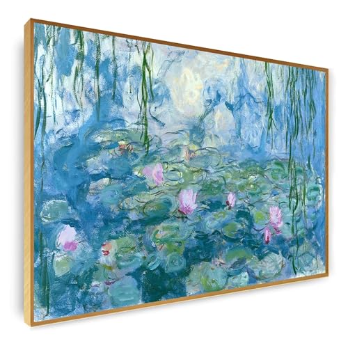 LUHSICEモネ 睡蓮 アートパネル 花 ポスター複製画 油絵風 絵画北欧 壁飾り 絵