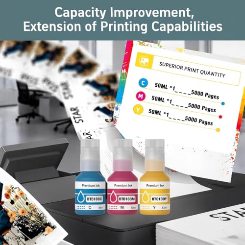 Image of KOSH BTD100 Refill Ink Compatible with Brother DCP-T236, DCP-T230, DCP-T436W,DCP-T430W, DCP-T535DW, DCP-T530DW, DCP-T730DW, DCP-T830DW, MFC-T930DW Printer