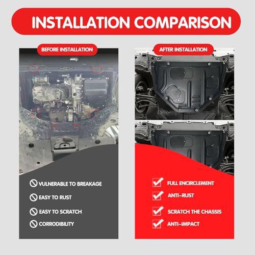 Image of Front Engine Splash Shield Fit for Mazda3 2014-2019 Engine Case Guards Suitable for Mazda 3 Under Engine Cover Mud Flaps Directly Replace Original One Black
