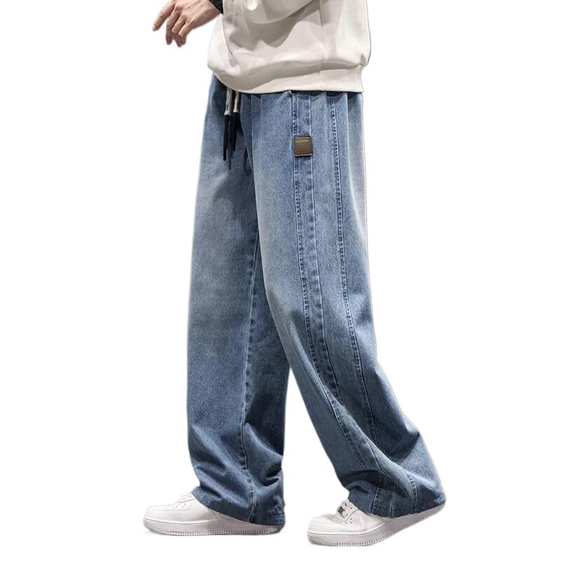 Autumn Wide Leg Jean Pants Men Trousers Loose Casual Pants